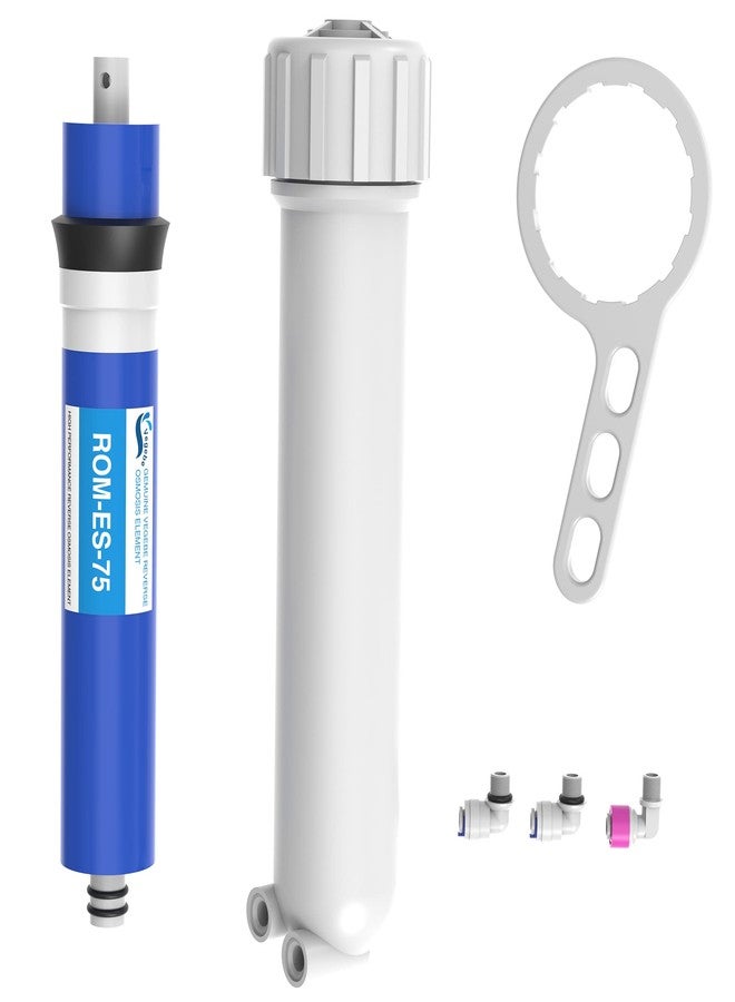 Vegebe 75 GPD RO Membrane Filter Replacement with Reverse Osmosis Membrane Housing, Wrench, 1/4" Quick-Connect Fitting, Check Valve, Fit Under Sink RO Home Drinking Water Filter Filtration Purifier System - Image 1